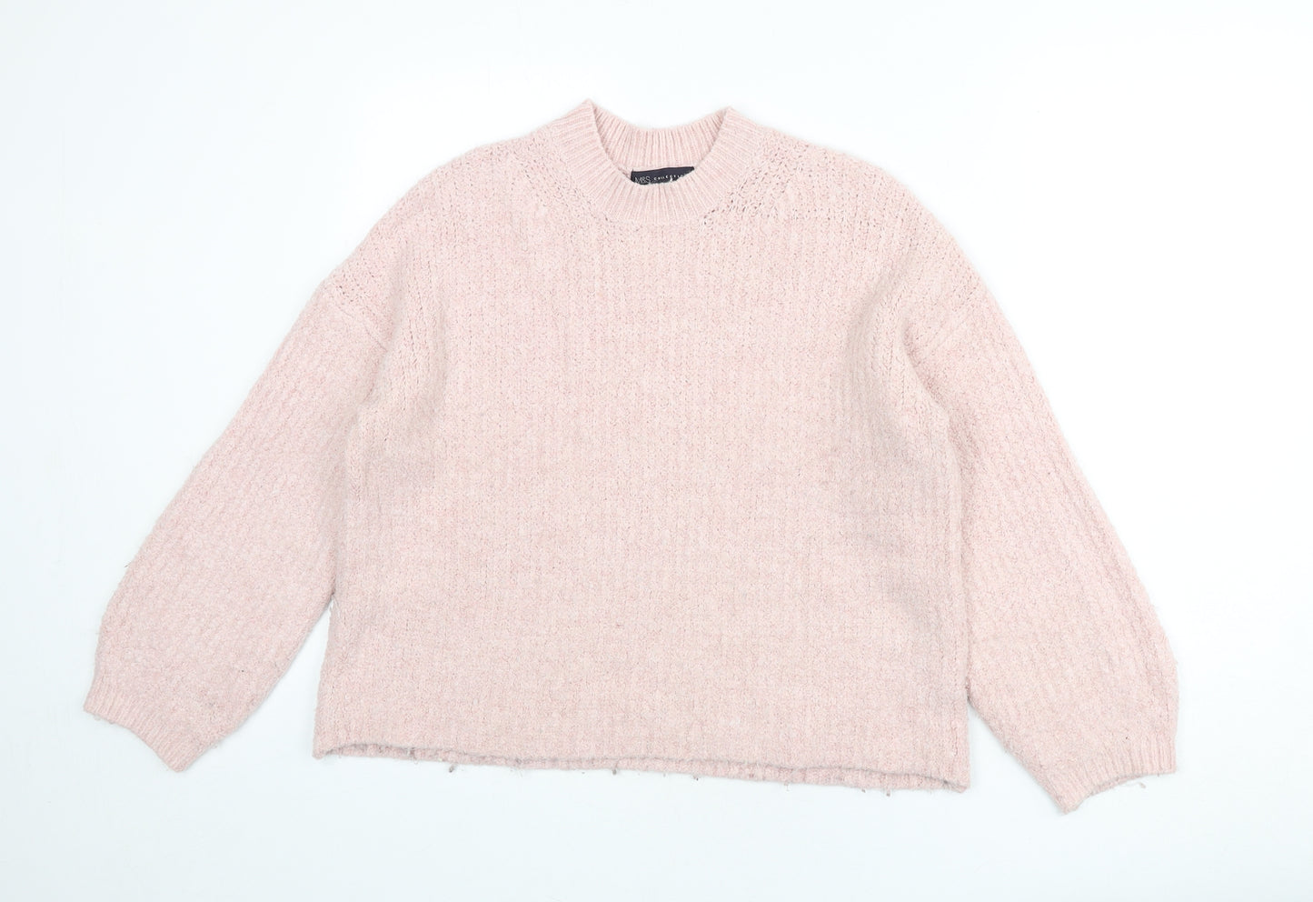 Marks and Spencer Womens Pink Round Neck Acrylic Pullover Jumper Size M