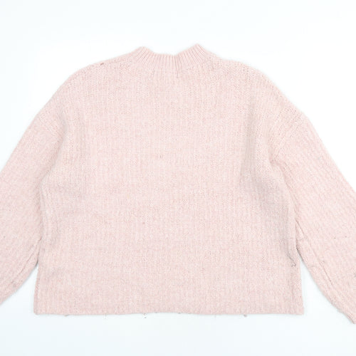 Marks and Spencer Womens Pink Round Neck Acrylic Pullover Jumper Size M