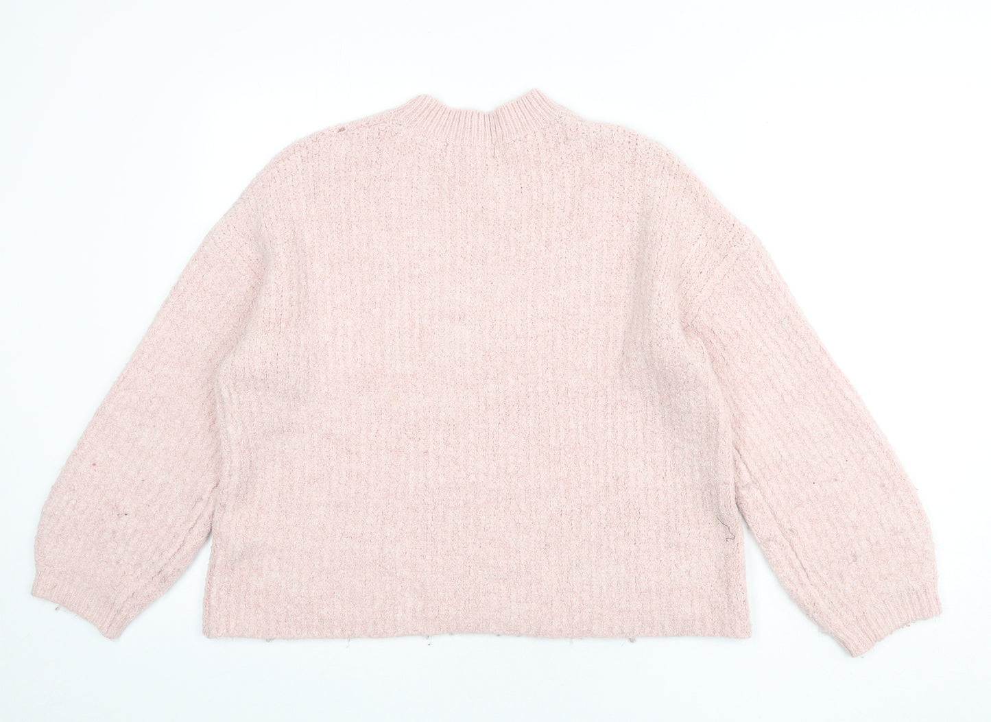 Marks and Spencer Womens Pink Round Neck Acrylic Pullover Jumper Size M