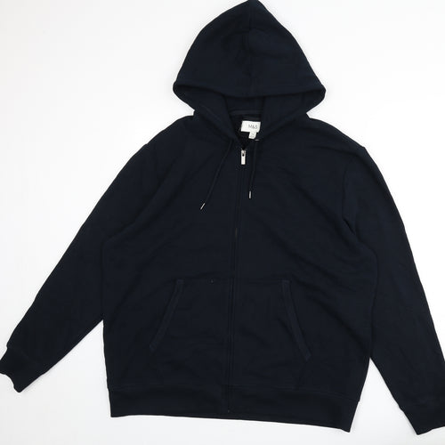 Marks and Spencer Mens Blue Cotton Full Zip Hoodie Size 2XL