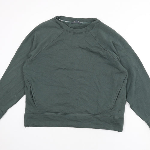 GOODMOVE Womens Green Cotton Pullover Sweatshirt Size 12 Pullover