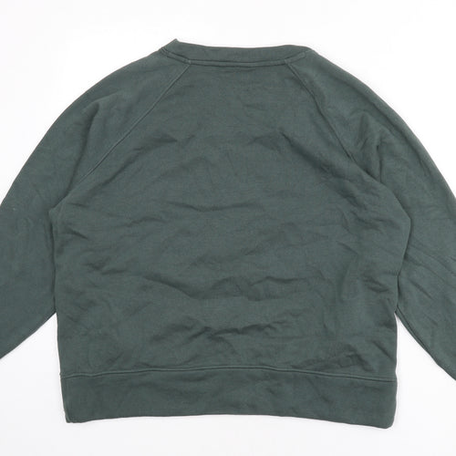 GOODMOVE Womens Green Cotton Pullover Sweatshirt Size 12 Pullover