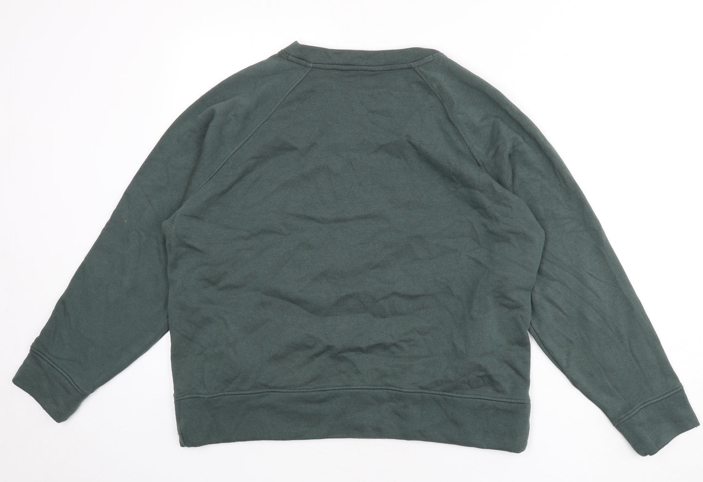 GOODMOVE Womens Green Cotton Pullover Sweatshirt Size 12 Pullover