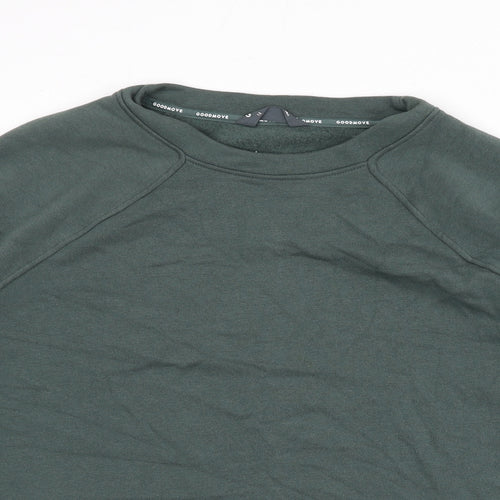 GOODMOVE Womens Green Cotton Pullover Sweatshirt Size 12 Pullover