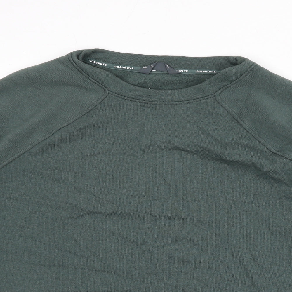 GOODMOVE Womens Green Cotton Pullover Sweatshirt Size 12 Pullover