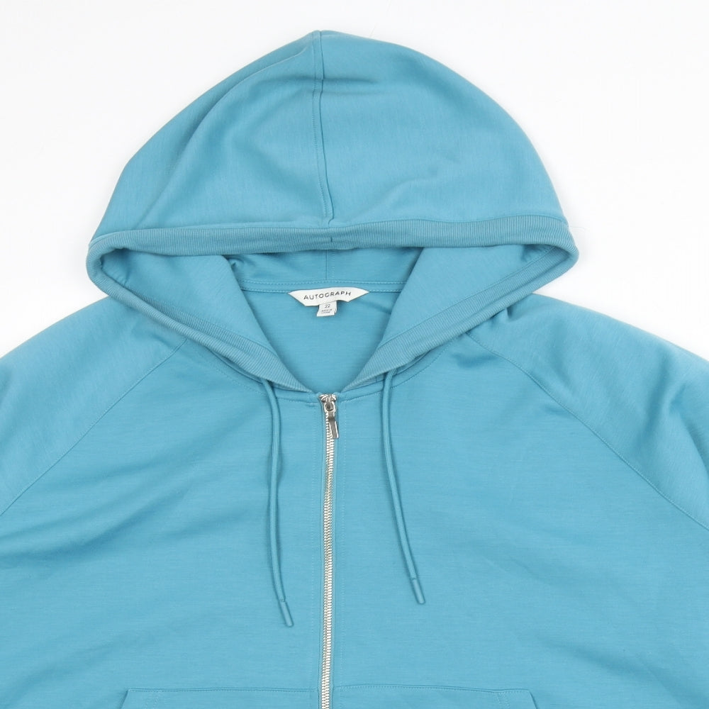 Autograph Womens Blue Polyester Full Zip Hoodie Size 22 Zip