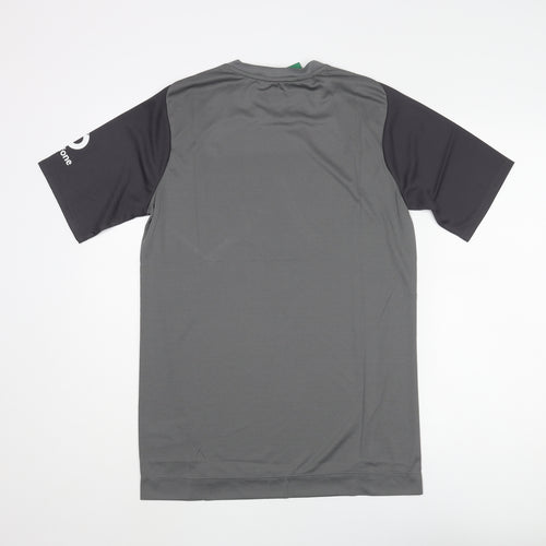 Canterbury Mens Grey Polyester Basic T-Shirt Size M Round Neck Pullover - Logo IRFU Geometric Print