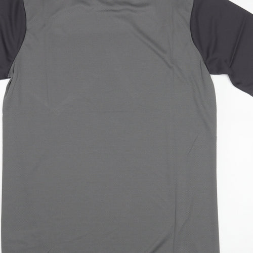 Canterbury Mens Grey Polyester Basic T-Shirt Size M Round Neck Pullover - Logo IRFU Geometric Print