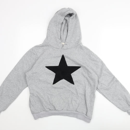 Moocci Womens Grey Cotton Pullover Hoodie Size M Pullover - Textured Star