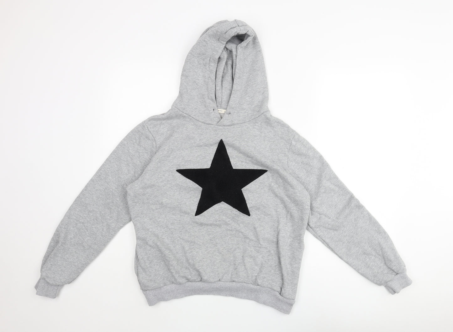 Moocci Womens Grey Cotton Pullover Hoodie Size M Pullover - Textured Star