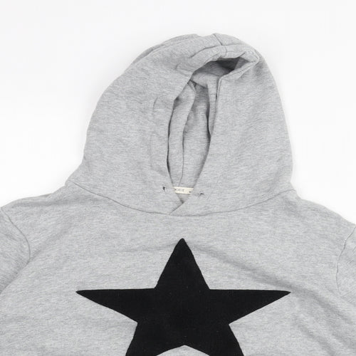 Moocci Womens Grey Cotton Pullover Hoodie Size M Pullover - Textured Star