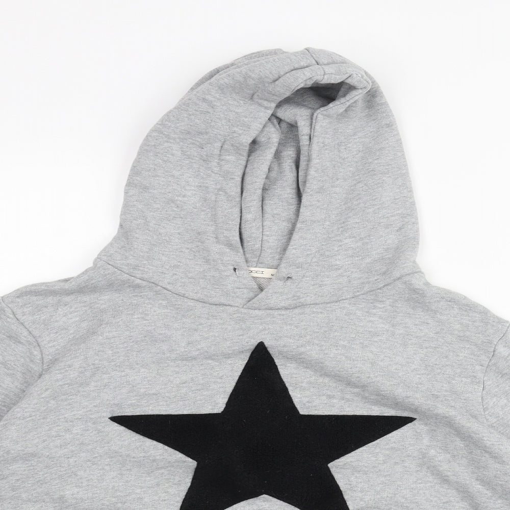 Moocci Womens Grey Cotton Pullover Hoodie Size M Pullover - Textured Star