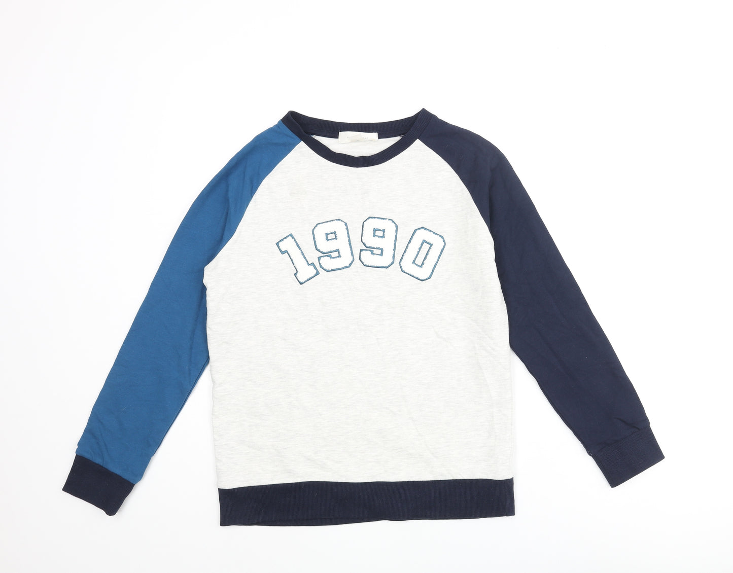 Marks and Spencer Boys Multicoloured Colourblock Cotton Pullover Sweatshirt Size 11-12 Years Pullover - Applique 1990