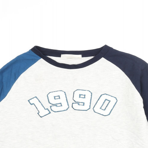 Marks and Spencer Boys Multicoloured Colourblock Cotton Pullover Sweatshirt Size 11-12 Years Pullover - Applique 1990