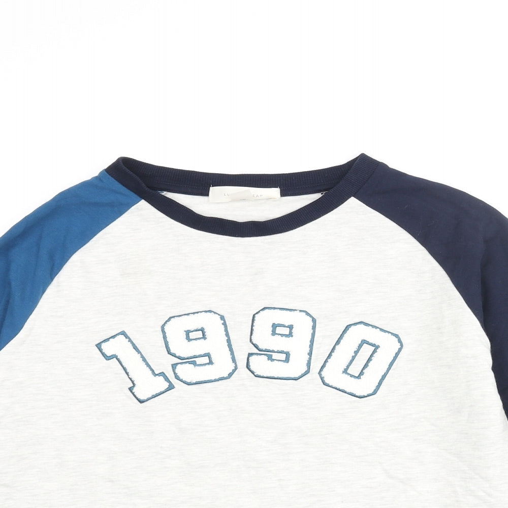 Marks and Spencer Boys Multicoloured Colourblock Cotton Pullover Sweatshirt Size 11-12 Years Pullover - Applique 1990