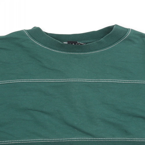 IVY PARK Womens Green Cotton Pullover Sweatshirt Size 2XS Pullover - Ivy Park Logo Stitch Detail Cropped