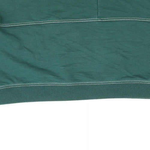 IVY PARK Womens Green Cotton Pullover Sweatshirt Size 2XS Pullover - Ivy Park Logo Stitch Detail Cropped