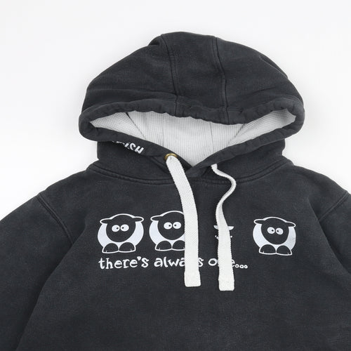 Sheep-ish Mens Grey Cotton Pullover Hoodie Size S - Sheep Print There's Always One...