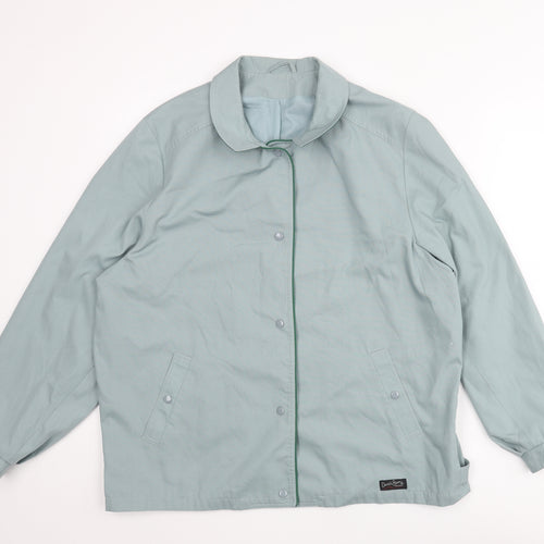 David Barry Womens Blue Jacket Size 18 Snap
