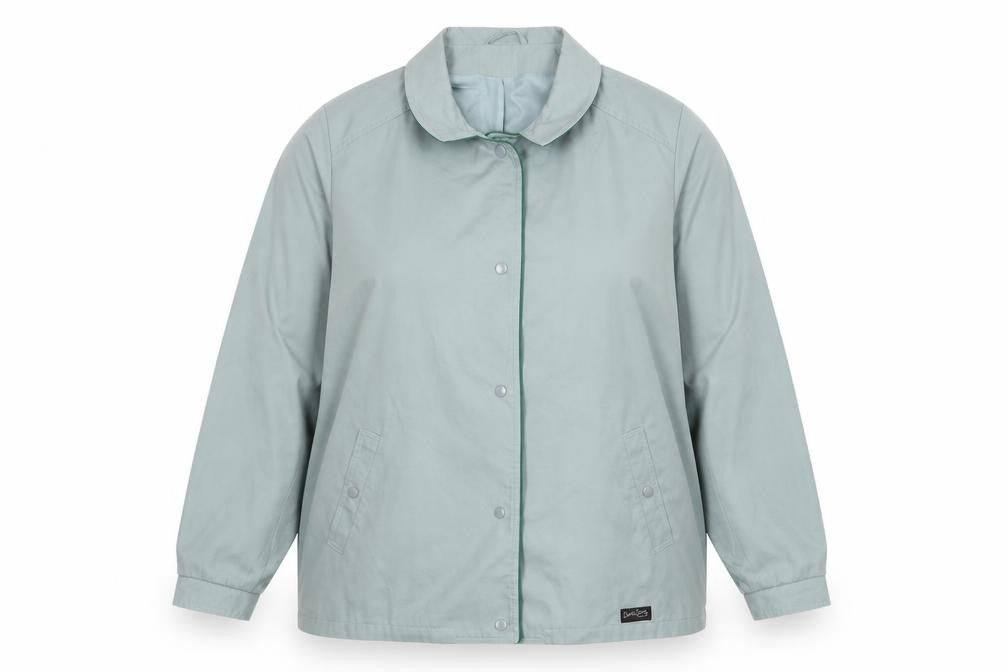 Front view of David Barry women’s blue jacket, size UK 18, snap