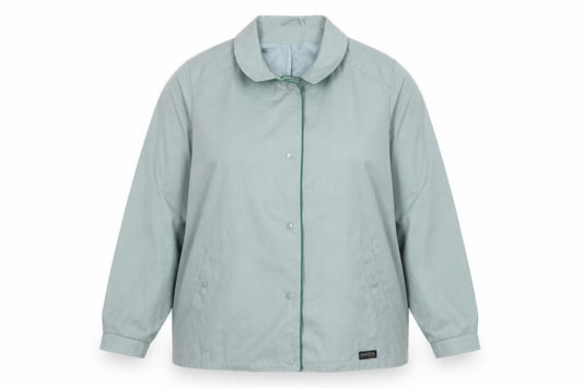 Front view of David Barry women’s blue jacket, size UK 18, snap