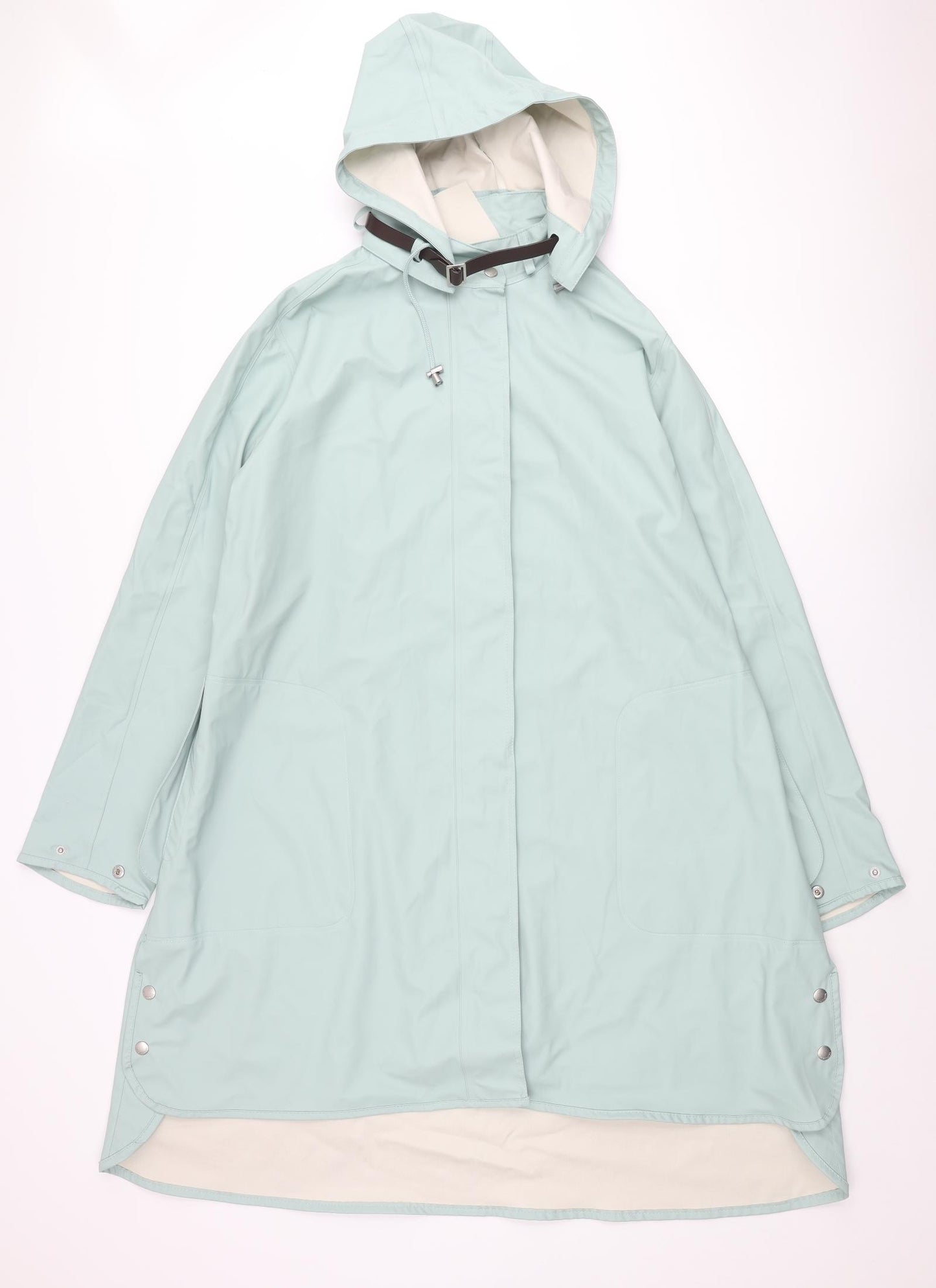 Ilse Jacobsen Womens Blue Rain Coat Coat Size 18 Snap