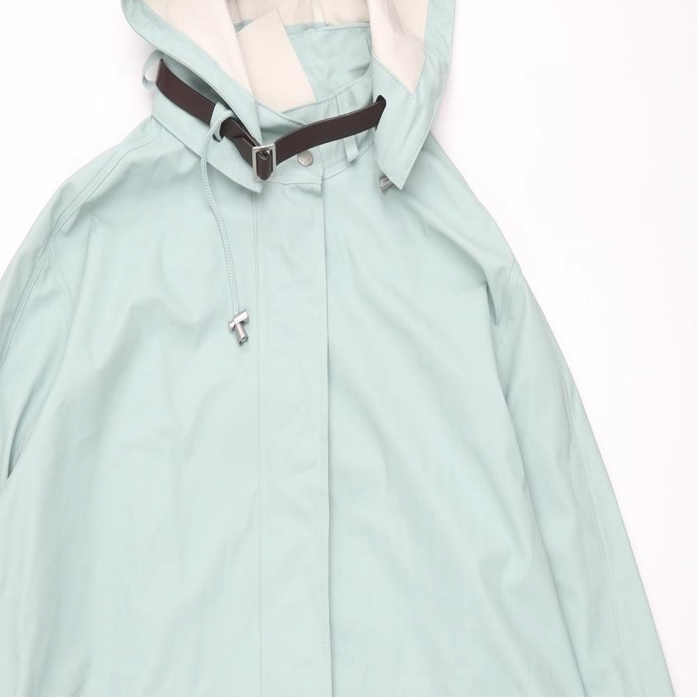 Ilse Jacobsen Womens Blue Rain Coat Coat Size 18 Snap