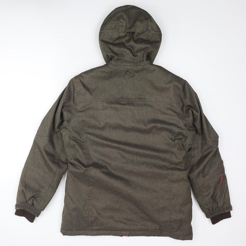 Parallel Womens Brown Herringbone Ski Jacket Coat Size 10 Zip