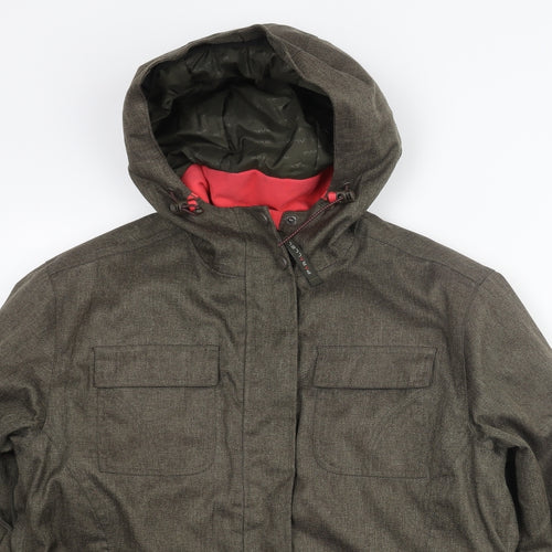 Parallel Womens Brown Herringbone Ski Jacket Coat Size 10 Zip