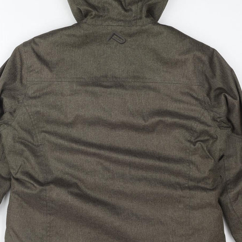 Parallel Womens Brown Herringbone Ski Jacket Coat Size 10 Zip