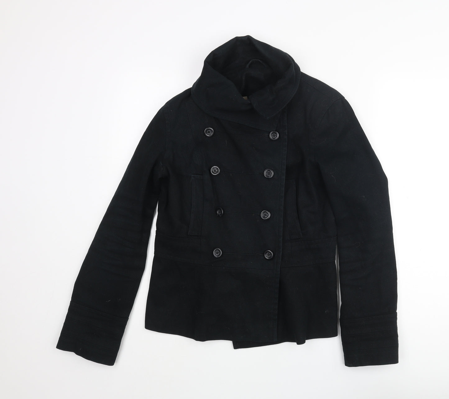 Topshop Womens Black Military Jacket Jacket Size 12 Button