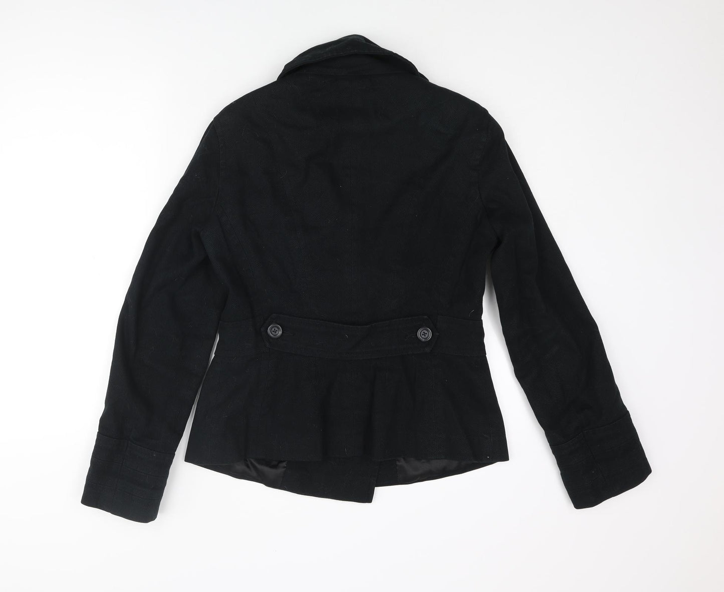 Topshop Womens Black Military Jacket Jacket Size 12 Button