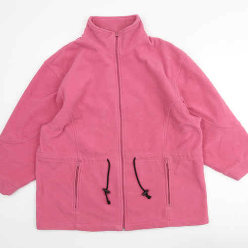 L.X.D Womens Pink Jacket Size M Zip - Drawstring Detail