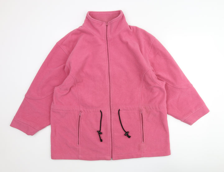 L.X.D Womens Pink Jacket Size M Zip - Drawstring Detail