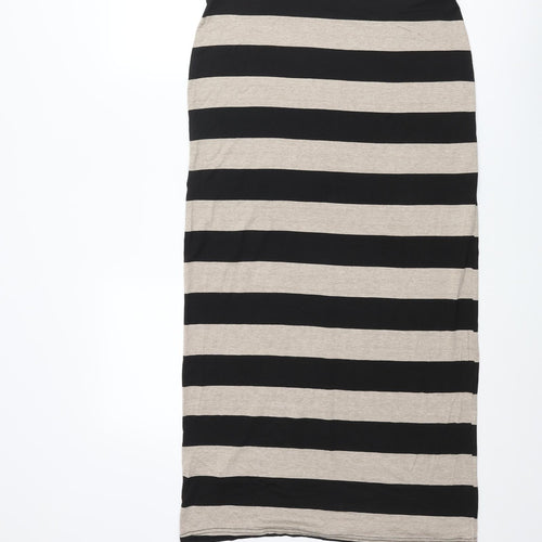 Label Be Womens Beige Striped Viscose Straight & Pencil Skirt Size 16