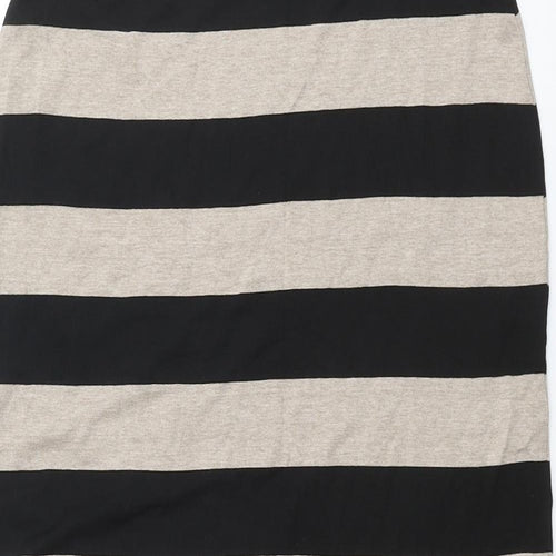 Label Be Womens Beige Striped Viscose Straight & Pencil Skirt Size 16