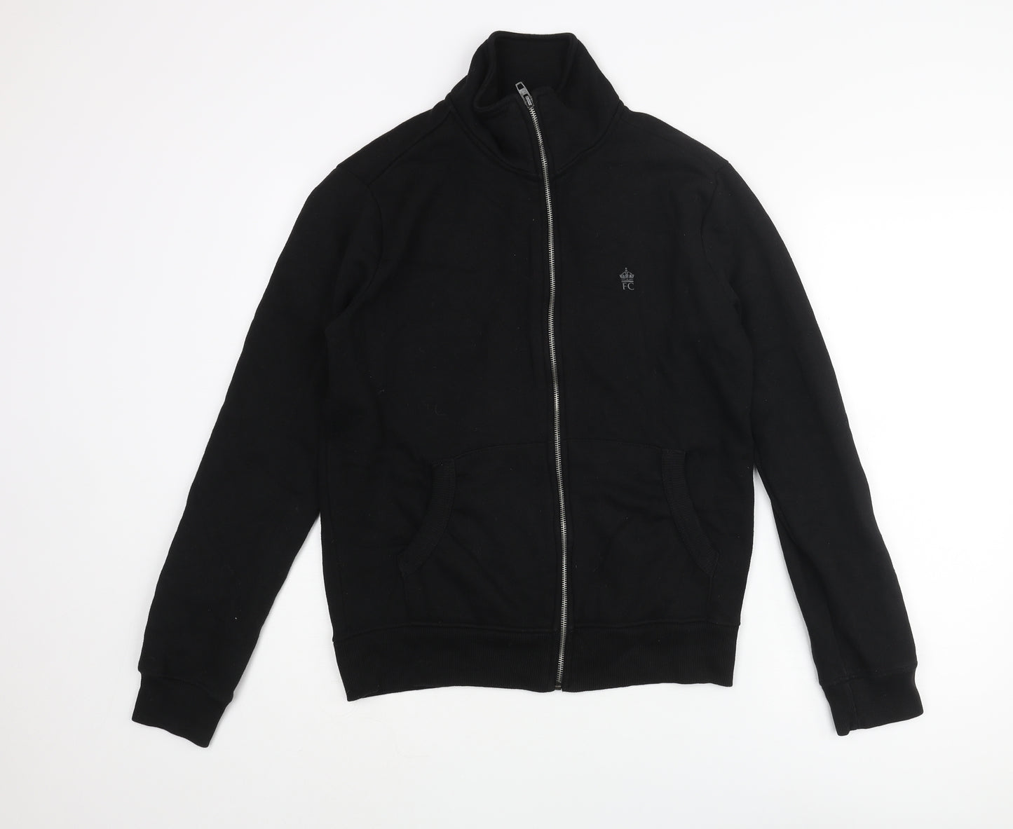 French Connection Mens Black Jacket Size S Zip - logo