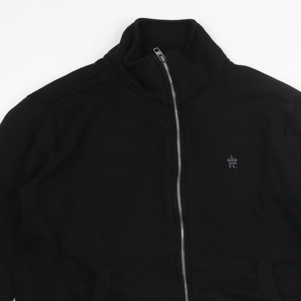 French Connection Mens Black Jacket Size S Zip - logo