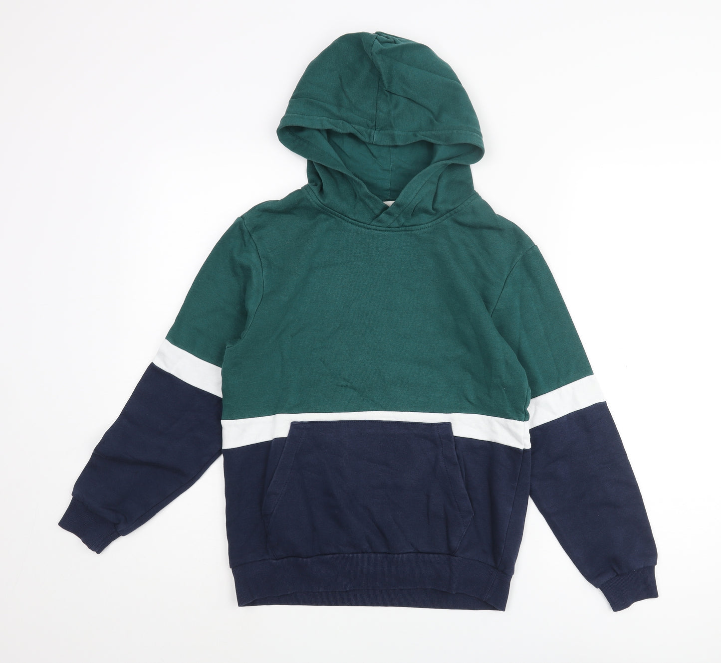 H&M Boys Multicoloured Colourblock Polyester Pullover Hoodie Size 11-12 Years Pullover
