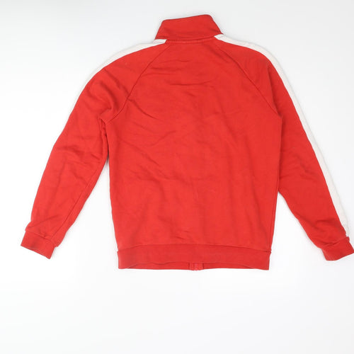 PUMA Boys Red Jacket Size 13-14 Years Zip - Taped Sleeves Logo