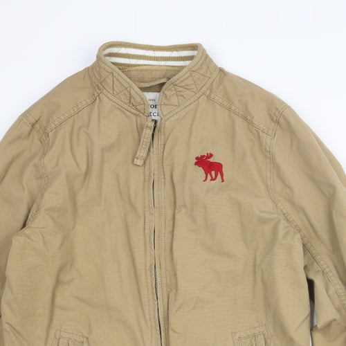 Abercrombie & Fitch Mens Brown Bomber Jacket Jacket Size XL Zip - Embroidered Moose