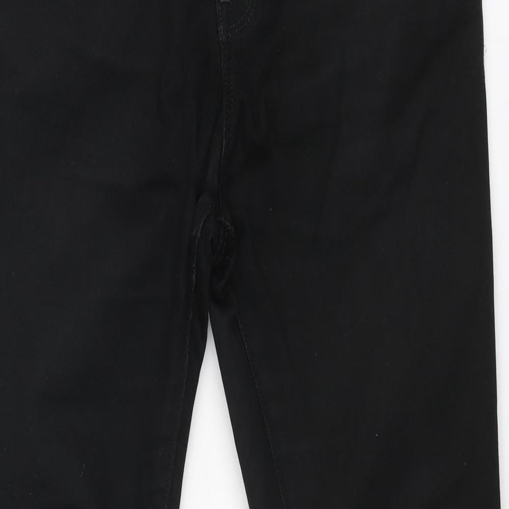 River Island Mens Black Cotton Skinny Jeans Size 28 in L32 in Regular Zip - Spray On