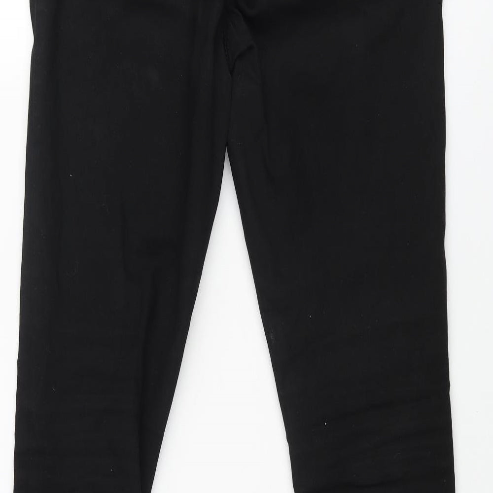 River Island Mens Black Cotton Skinny Jeans Size 28 in L32 in Regular Zip - Spray On
