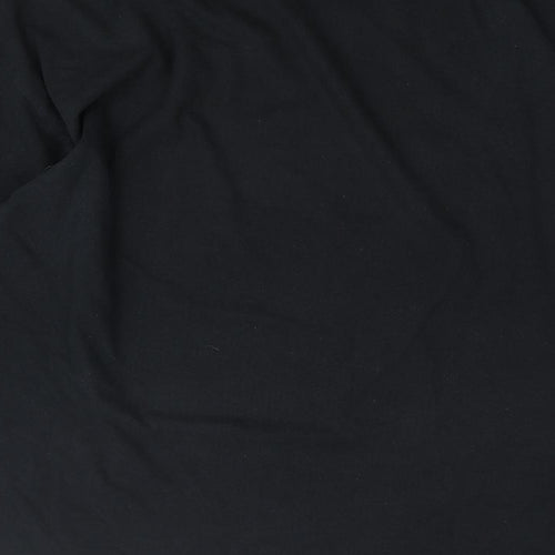 River Island Mens Black Cotton T-Shirt Size XL Round Neck - Skull Print Text