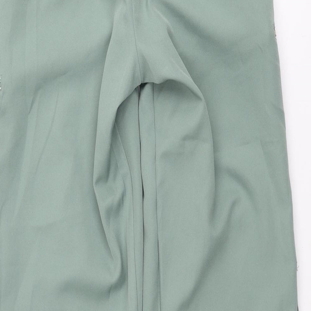 Boohoo Mens Green Polyester Cargo Trousers Size S L28 in Regular Drawstring - Drawstring Hem