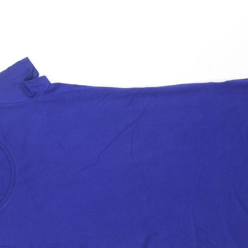 Divided by H&M Womens Blue Cotton Basic T-Shirt Size S Scoop Neck