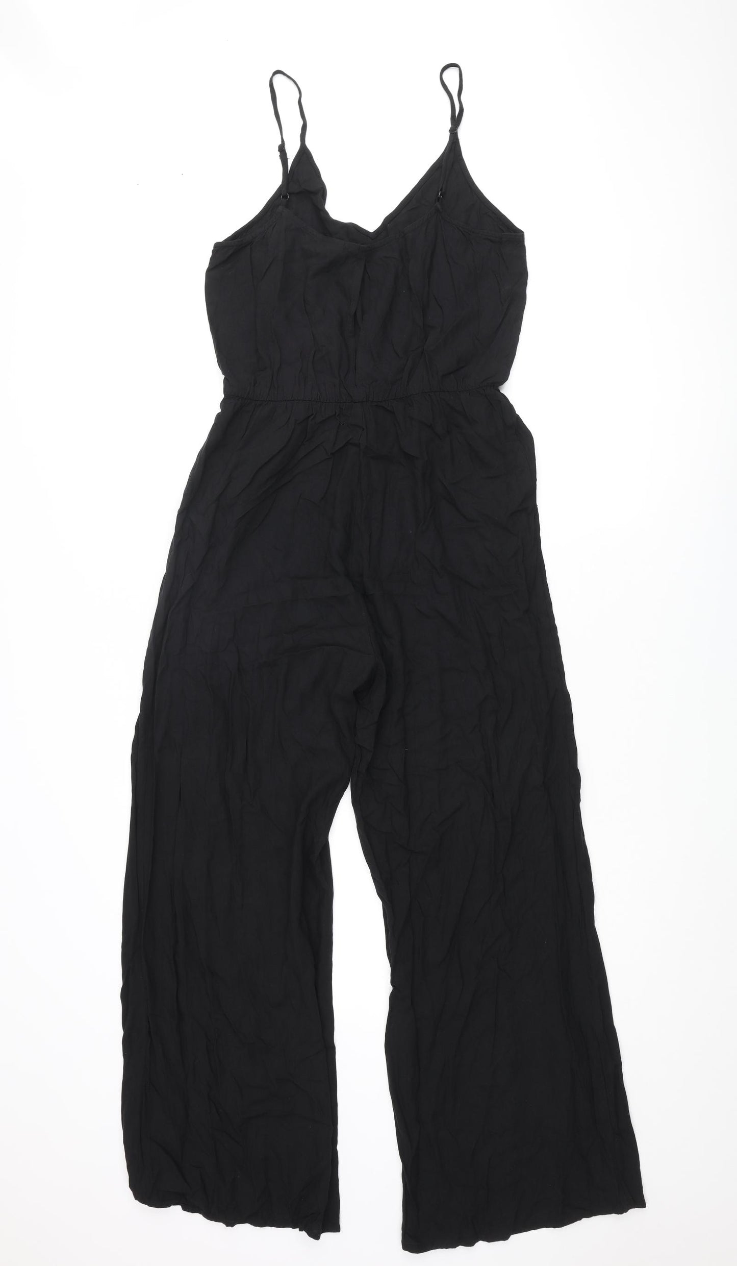 H&M Womens Black Viscose Jumpsuit One-Piece Size 8 L27 in Pullover