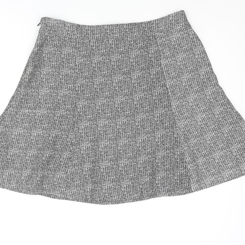 Gap Womens Grey Geometric Polyester Flare Skirt Size 8 Zip