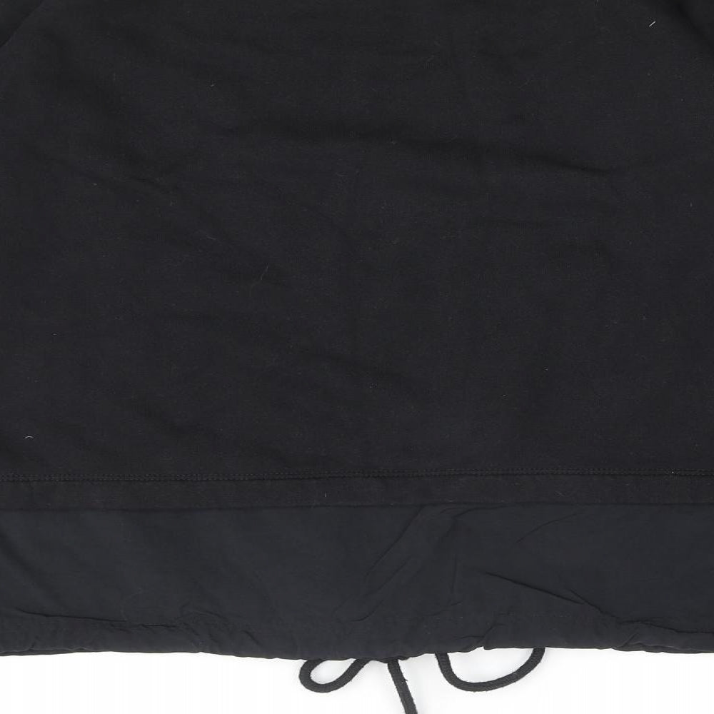 Champion Womens Black Cotton Pullover Sweatshirt Size M Pullover - Logo Drawstring Hem Layered Detail