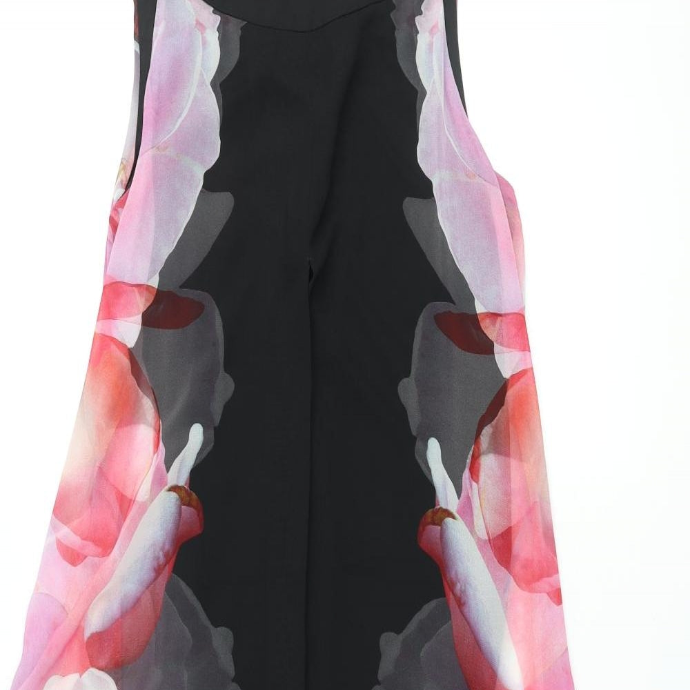 Roman Womens Multicoloured Floral Polyester Shift Size 12 Round Neck Button - Layered